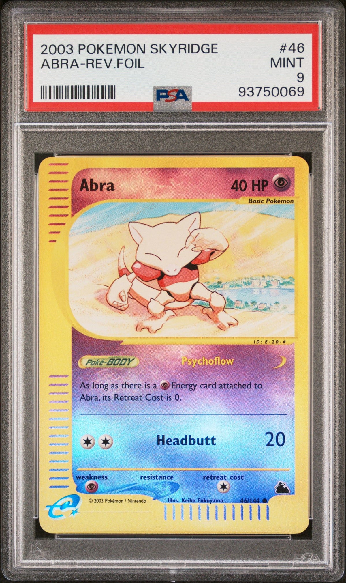 2003 Pokemon Skyridge Abra-Rev.Foil PSA 9