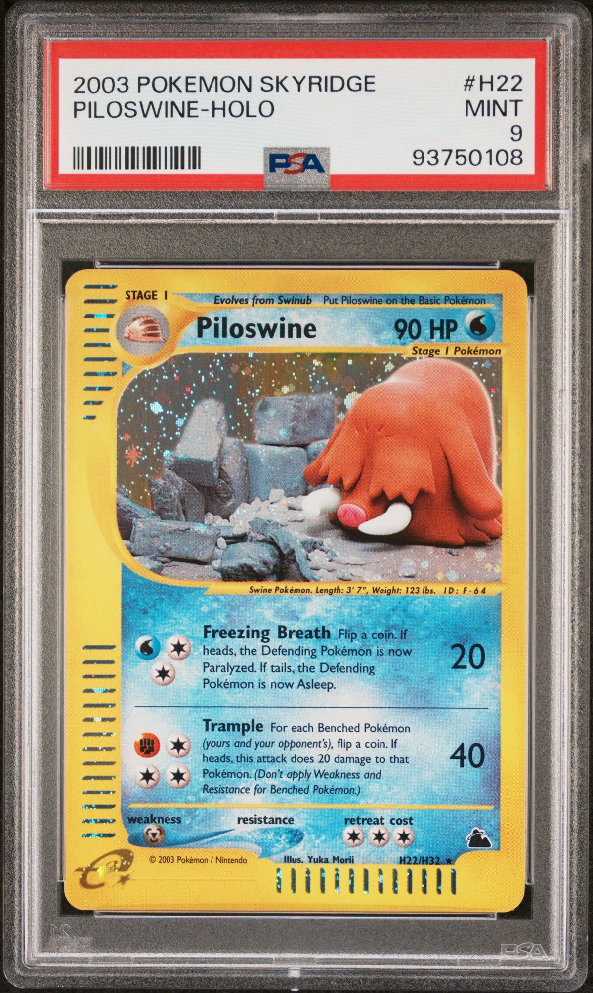 2003 Pokemon Skyridge Piloswine-Holo PSA 9