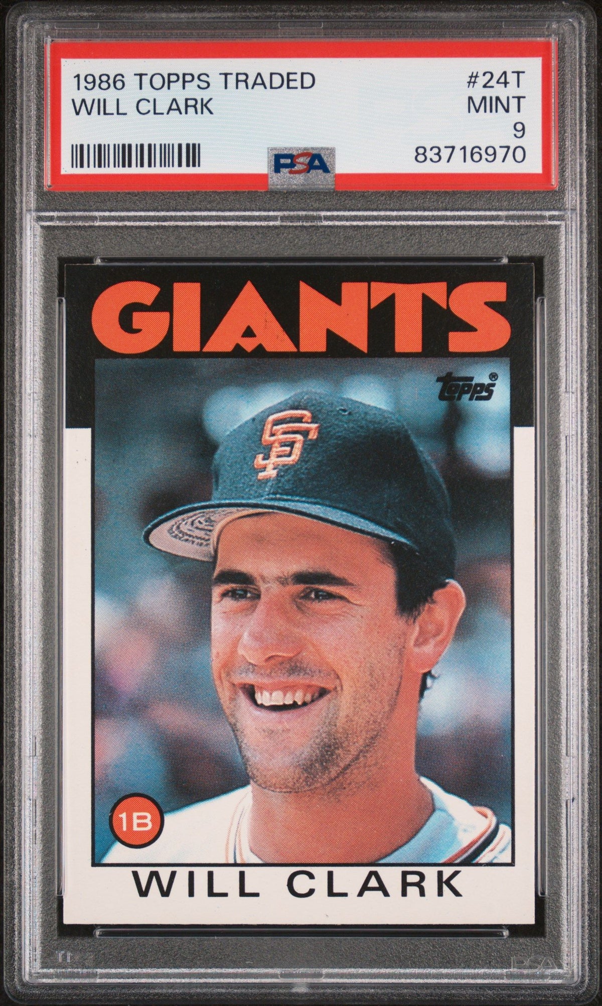 1986 Topps Traded Will Clark PSA 9