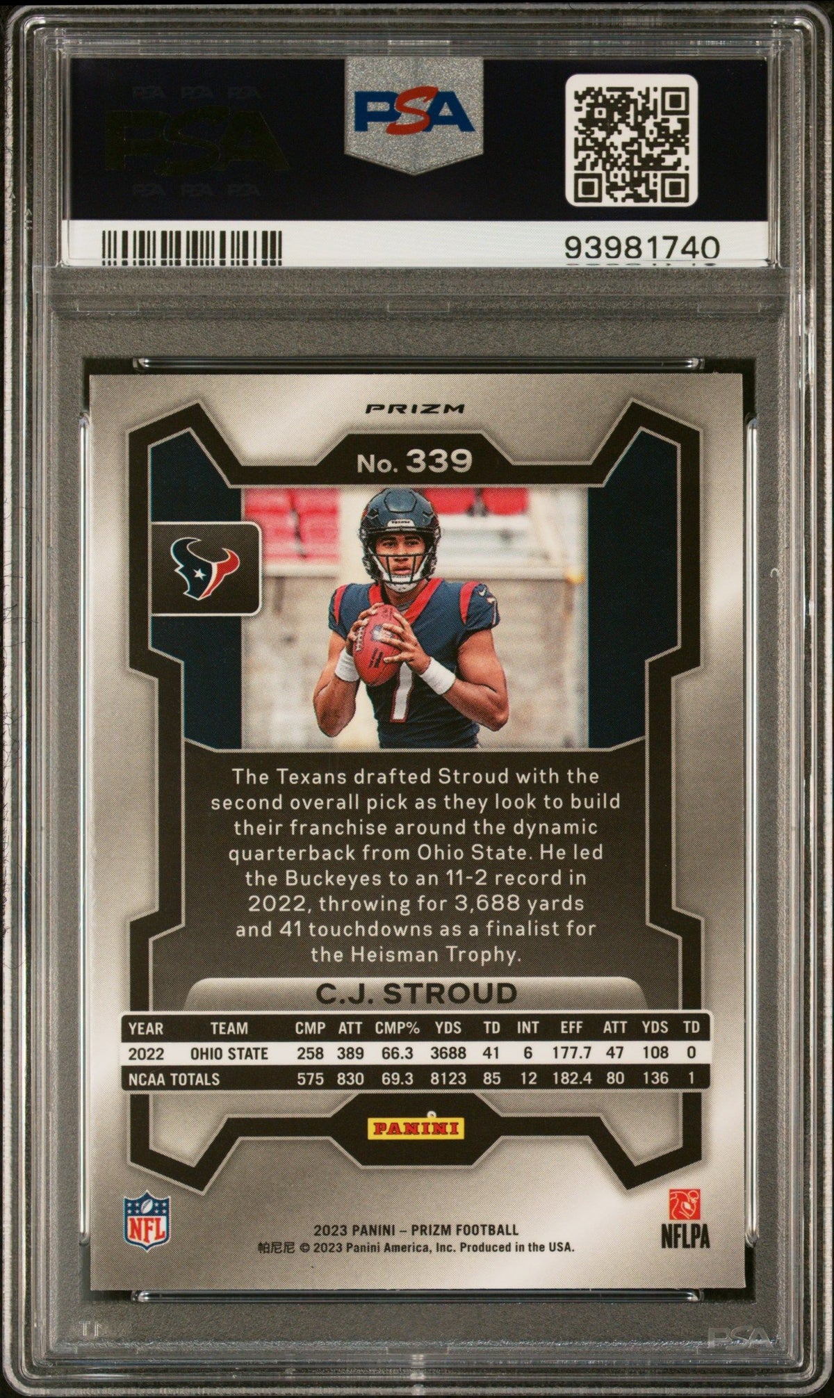 2023 Panini Prizm Cj Stroud Disco Prizm PSA 10