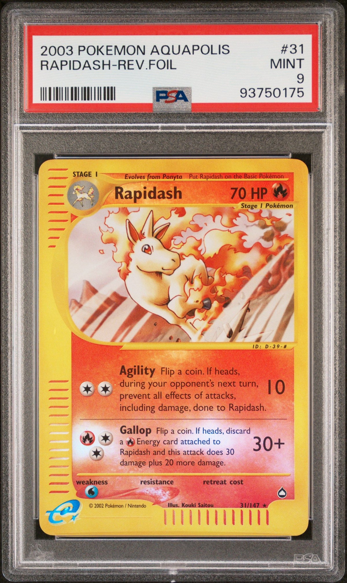 2003 Pokemon Aquapolis Rapidash-Rev.Foil PSA 9