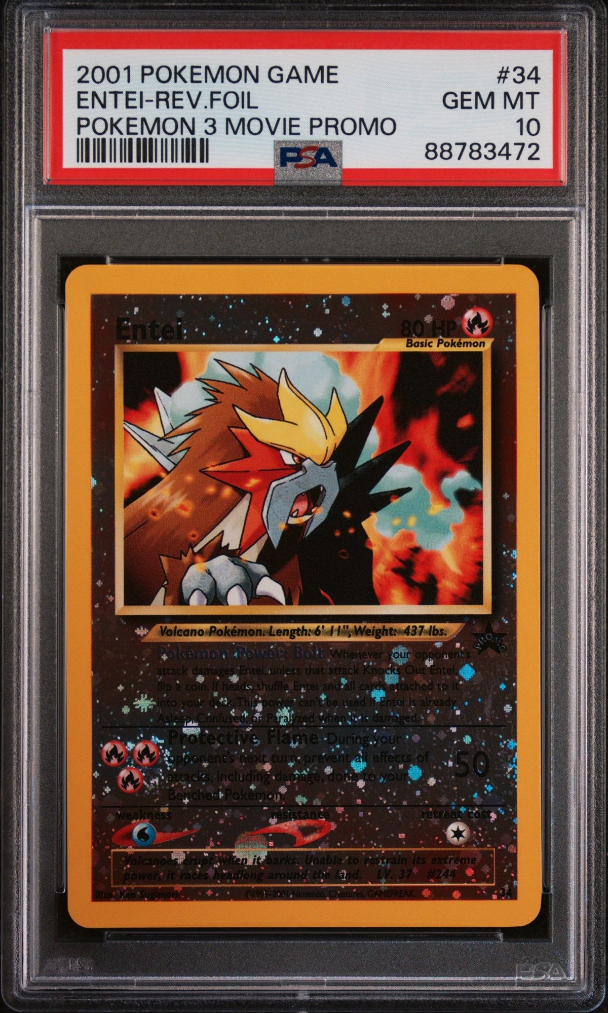 2001 Pokemon Game Movie Entei-Rev.Foil PSA 10 88783472