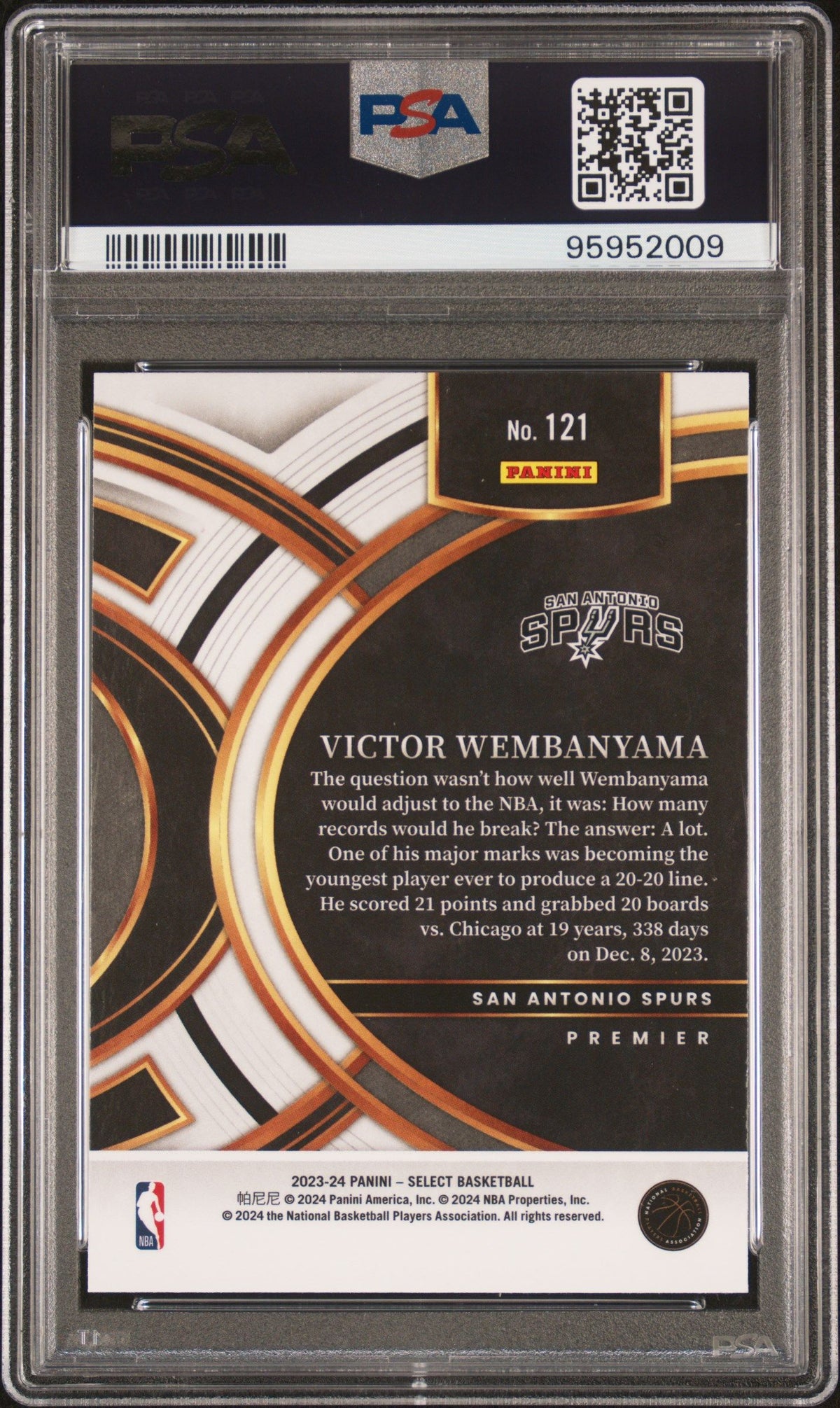 2023 Panini Select Victor Wembanyama PSA 10 95952009