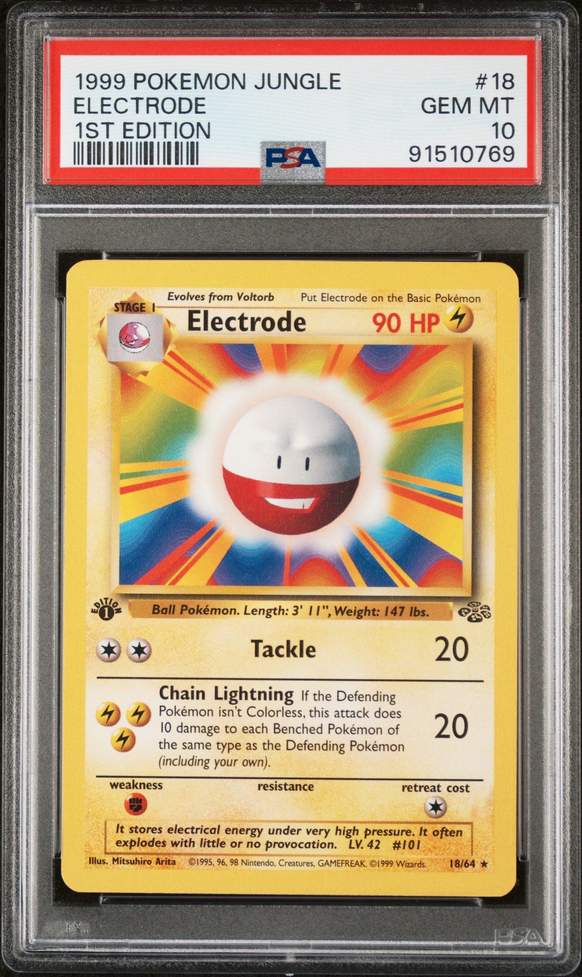 1999 Pokemon Jungle Electrode 1st Edition PSA 10