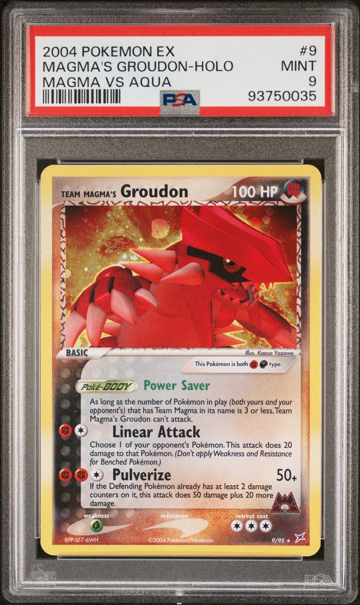 2004 Pokemon Ex Team Magma Vs Team Aqua Magma&#39;S Groudon-Holo PSA 9