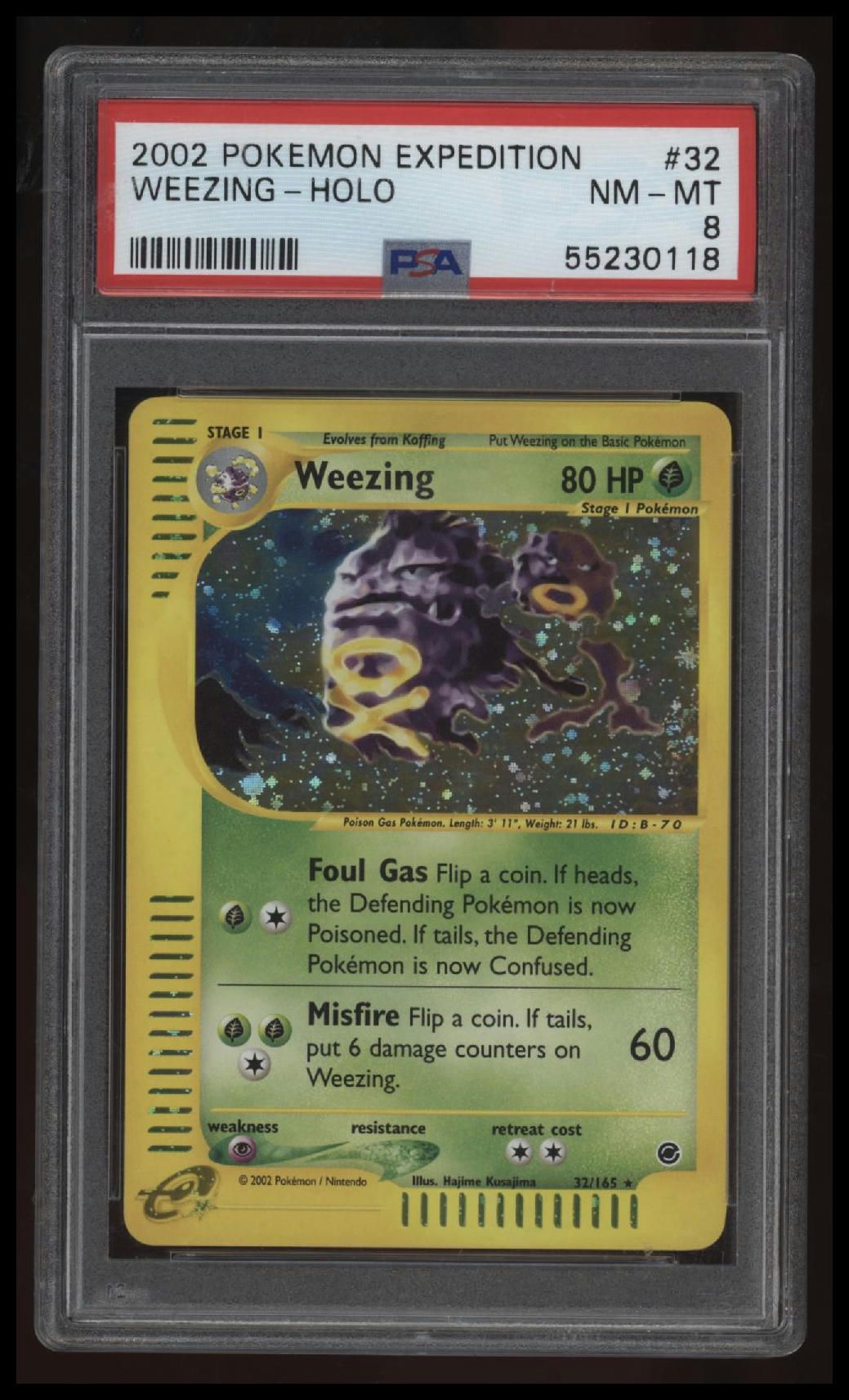 2002 Pokemon Expedition Weezing-Holo PSA 8