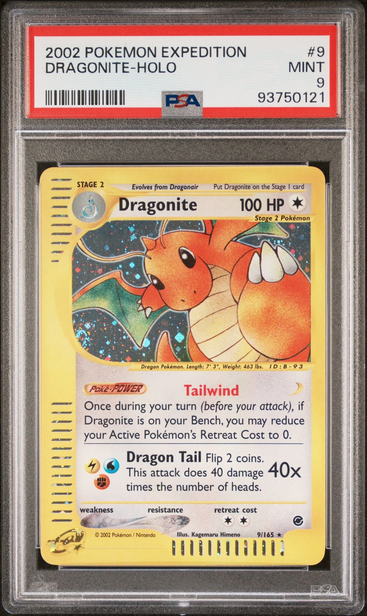 2002 Pokemon Expedition Dragonite-Holo PSA 9