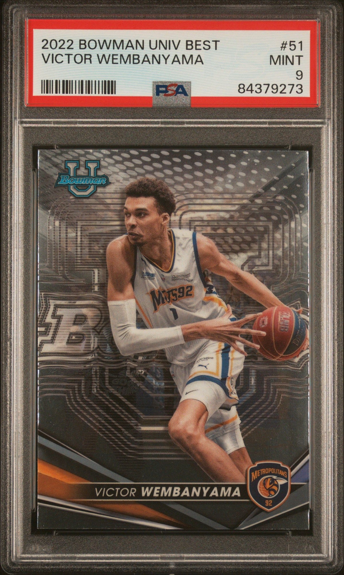 2022 Bowman University Best #51 Victor Wembanyama PSA 9