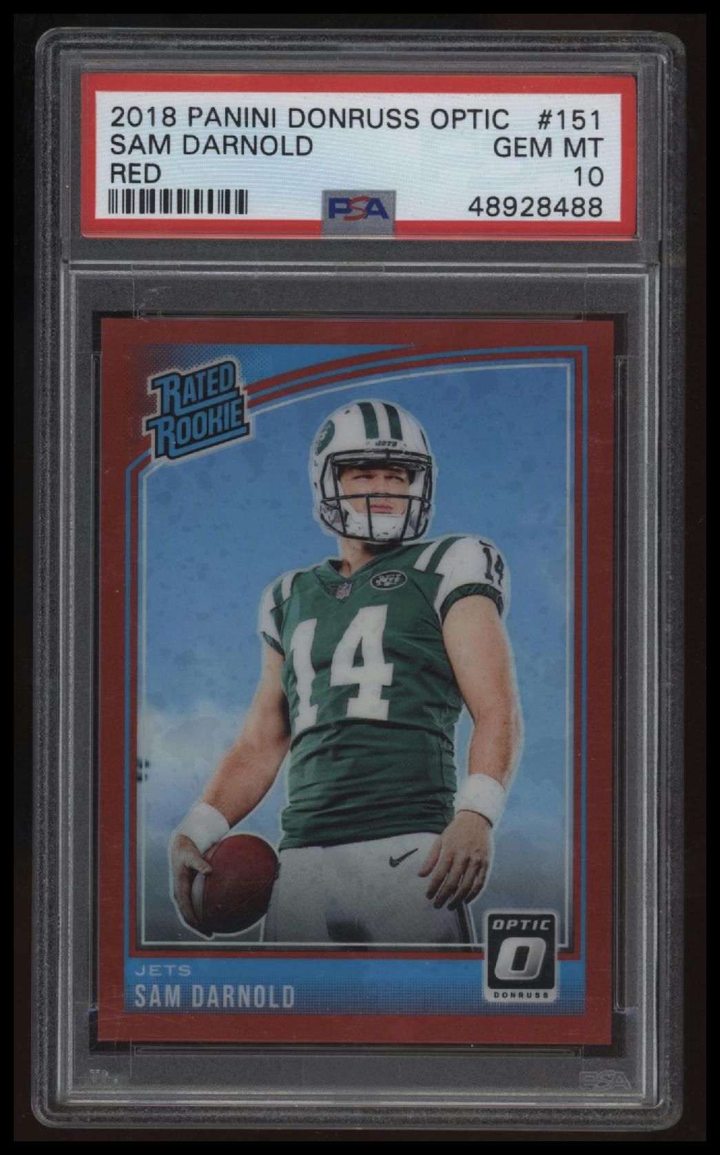 2018 Panini Donruss Optic Sam Darnold Red PSA 10