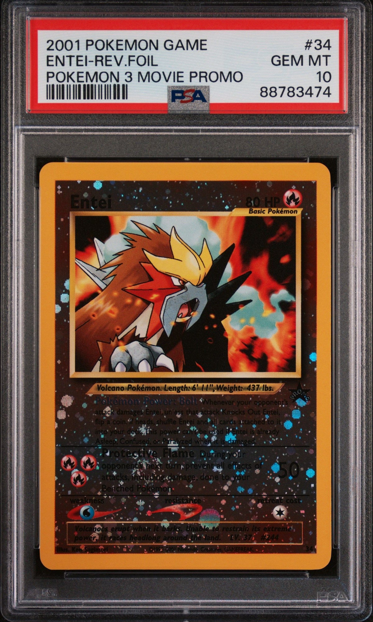 2001 Pokemon Game Movie Entei-Rev.Foil PSA 10 88783474