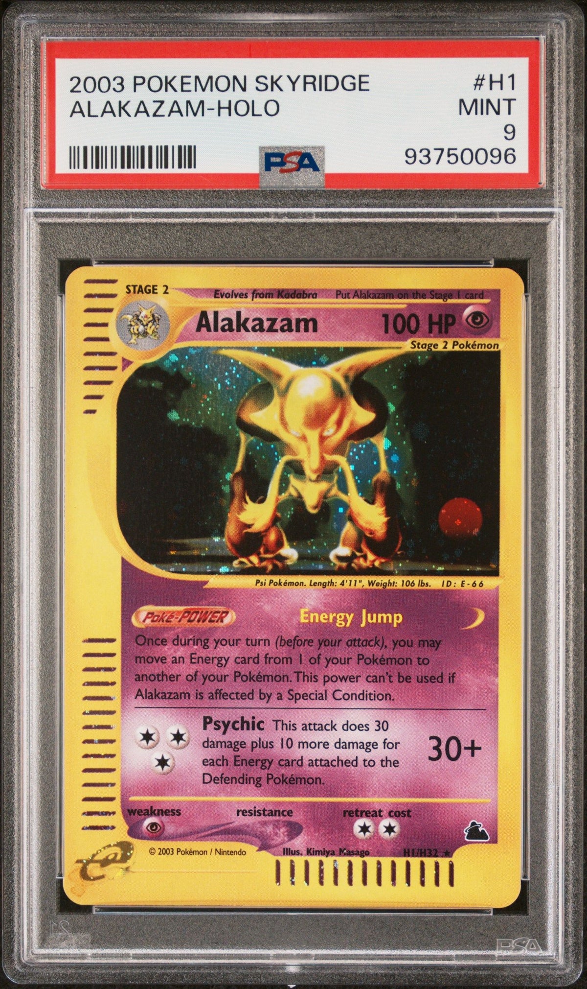 2003 Pokemon Skyridge Alakazam-Holo PSA 9