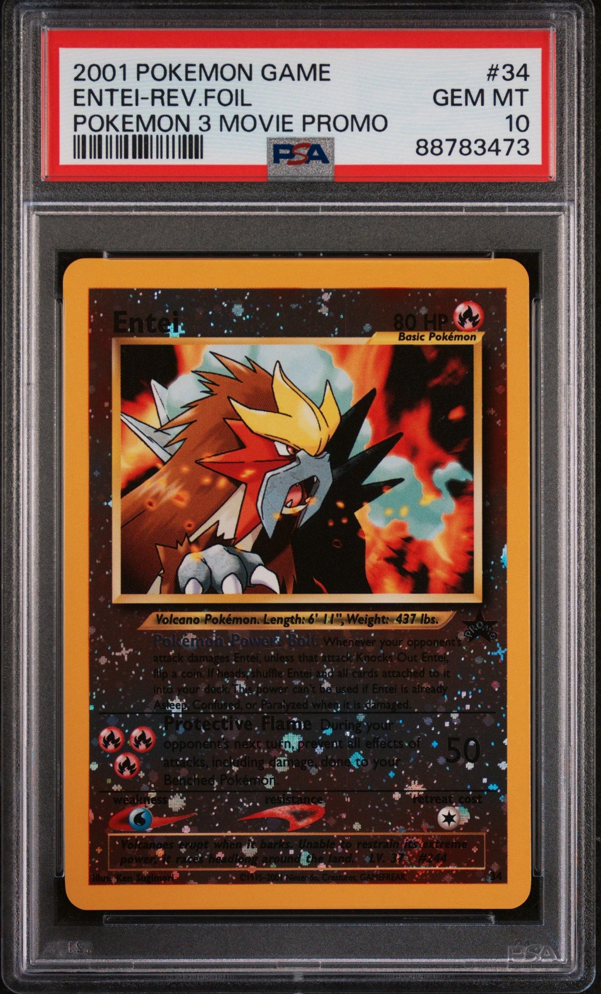 2001 Pokemon Game Movie Entei-Rev.Foil PSA 10 88783473