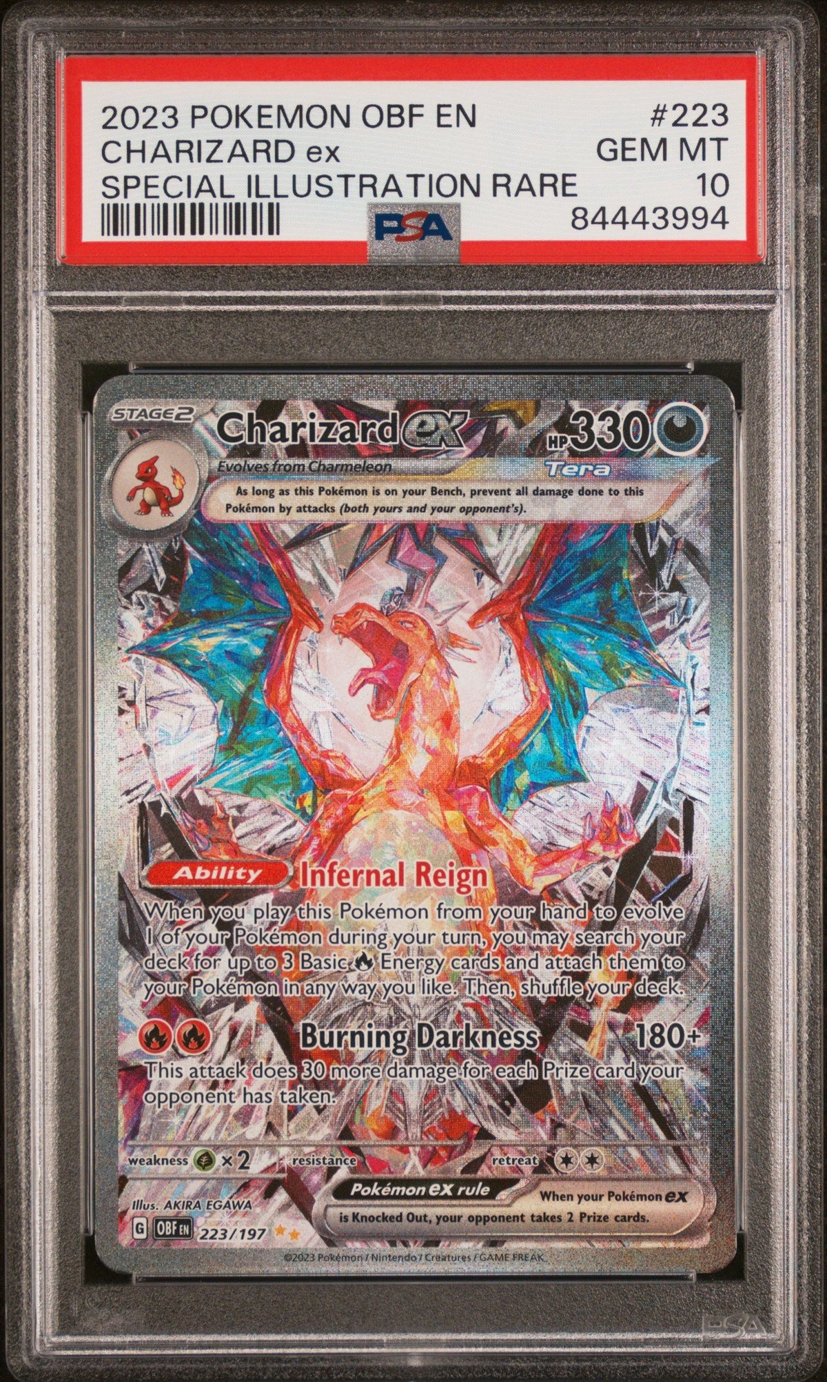 2023 Pokemon Obsidian Flames Charizard Ex Special Illustration Rare PSA 10