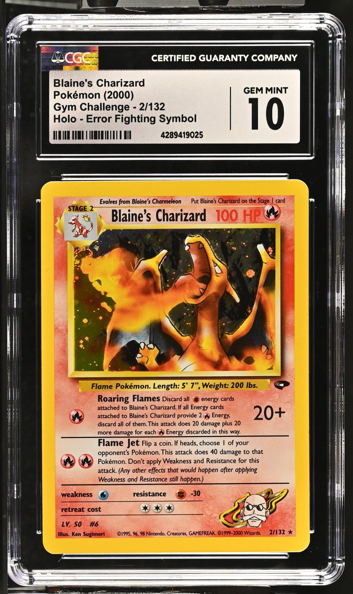 2000 Gym Challenge - Unlimited Blaine&#39;s Charizard CGC 10