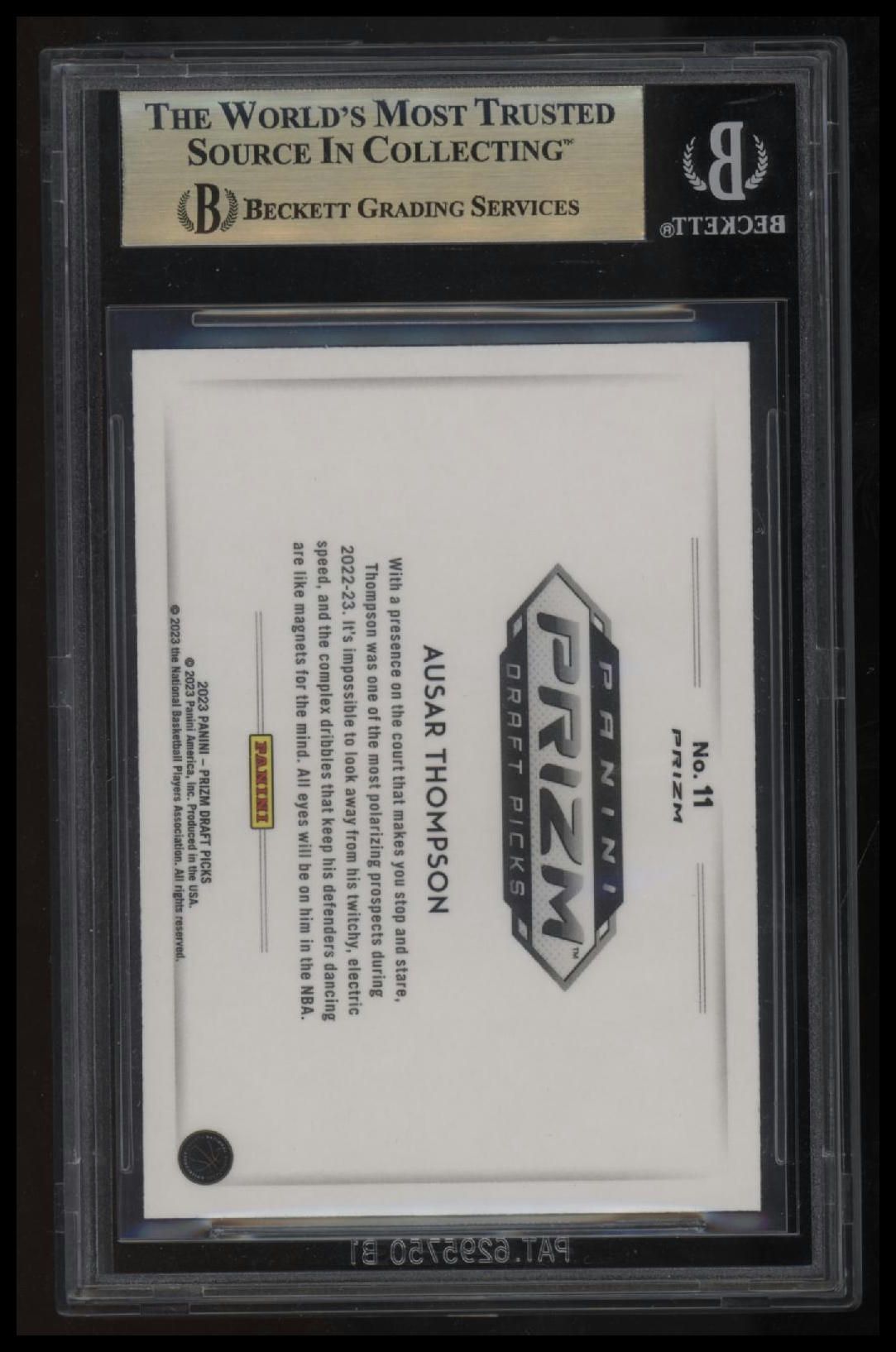 2023-24 Panini Prizm Draft Picks Black Colorblast Ausar Thompson BGS 9.5