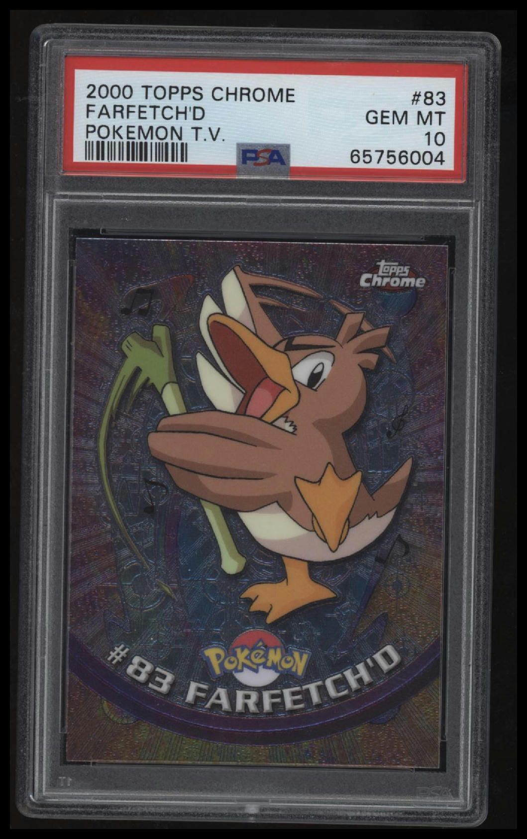 2000 Topps Chrome Pokemon T.V. Farfetch&#39;D Pokemon T.V. PSA 10