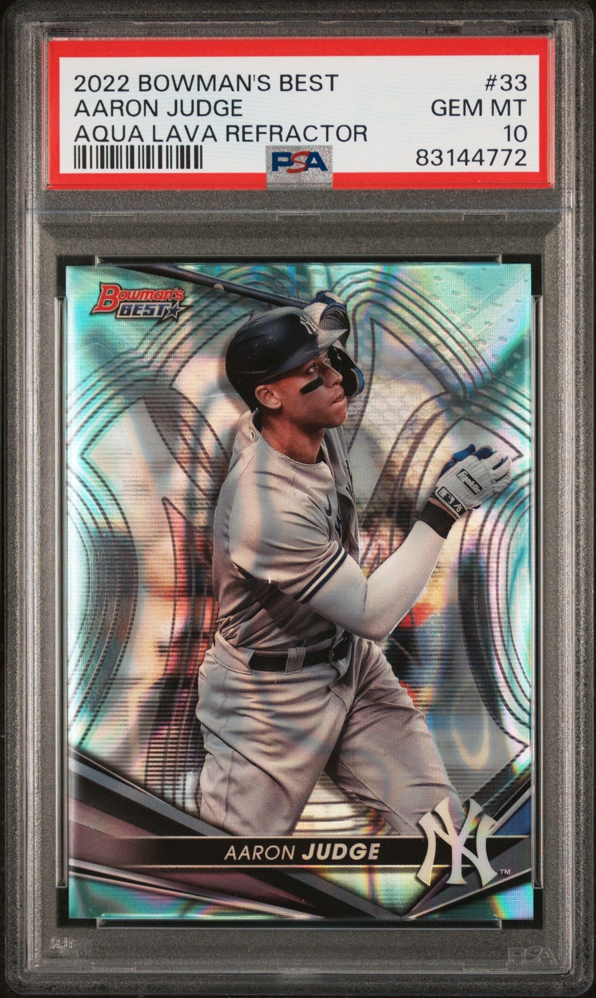 2022 Bowman&#39;S Best Aaron Judge Aqua Lava Refractor PSA 10