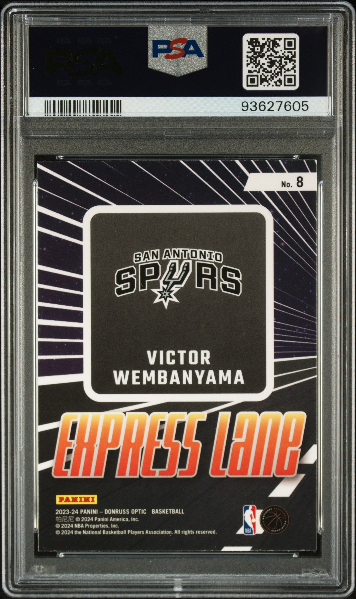 2023 Panini Donruss Optic Express Lane #8 Victor Wembanyama PSA 10