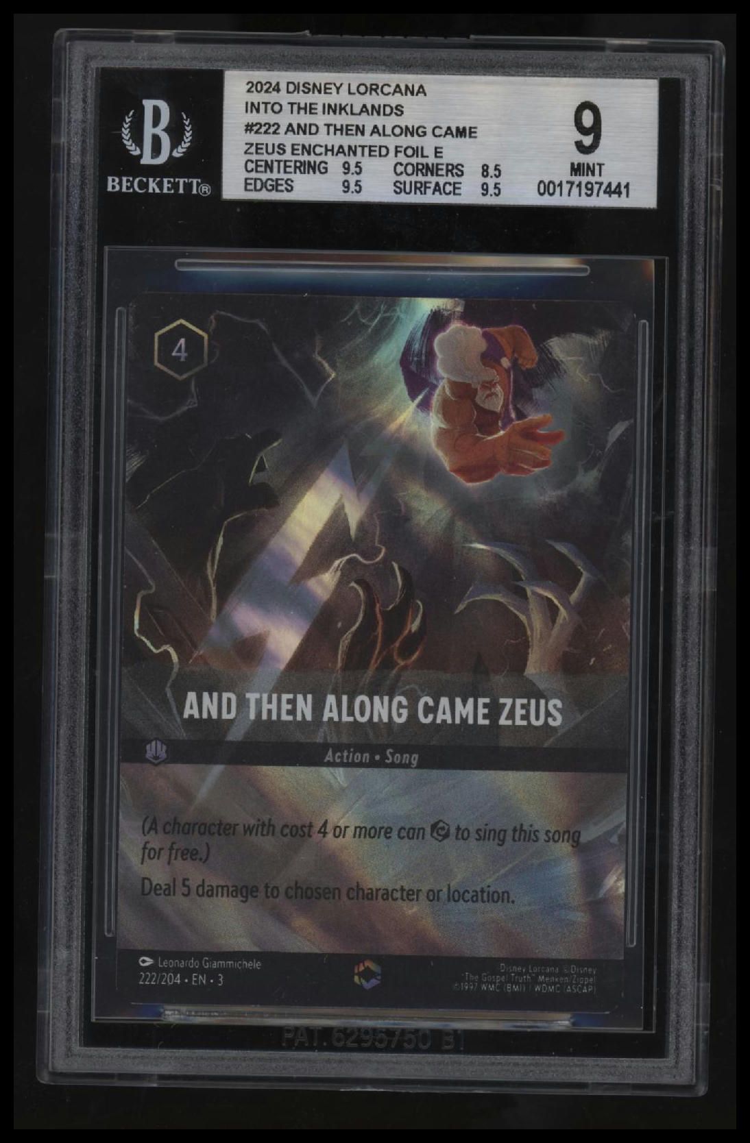 2024 Disney Lorcana And Then Along Came Zeus ENCHANTED FOIL E BGS 9.0