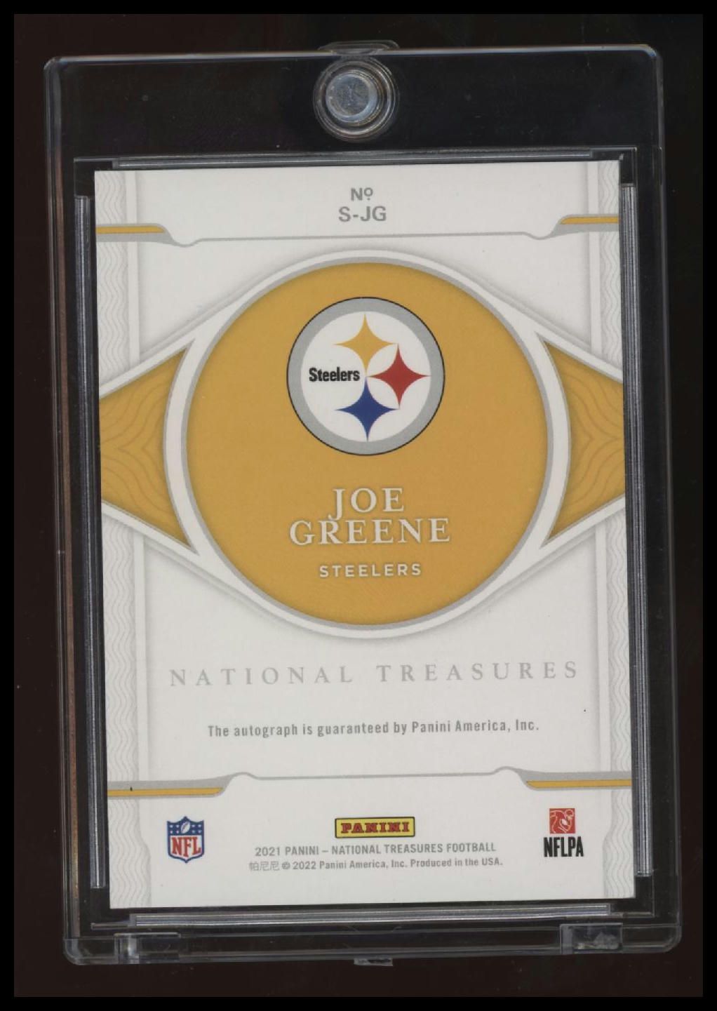 2021 Panini National Treasures Joe Greene Signatures Holo Gold #/10