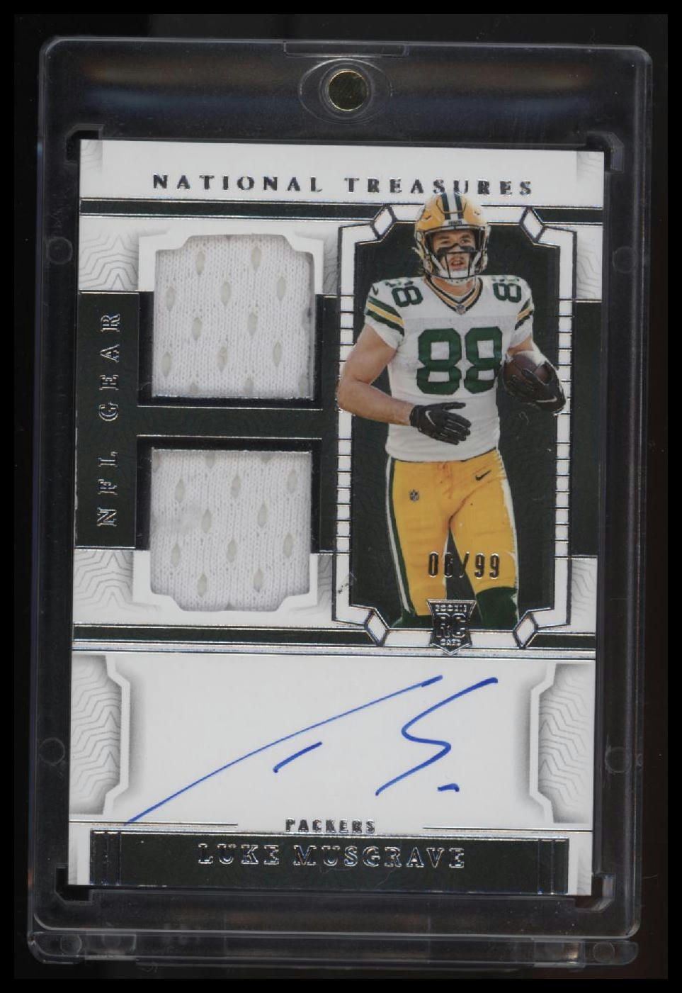 2023 National Treasures Luke Musgrave Rookie NFL Gear Signature Combos #/99