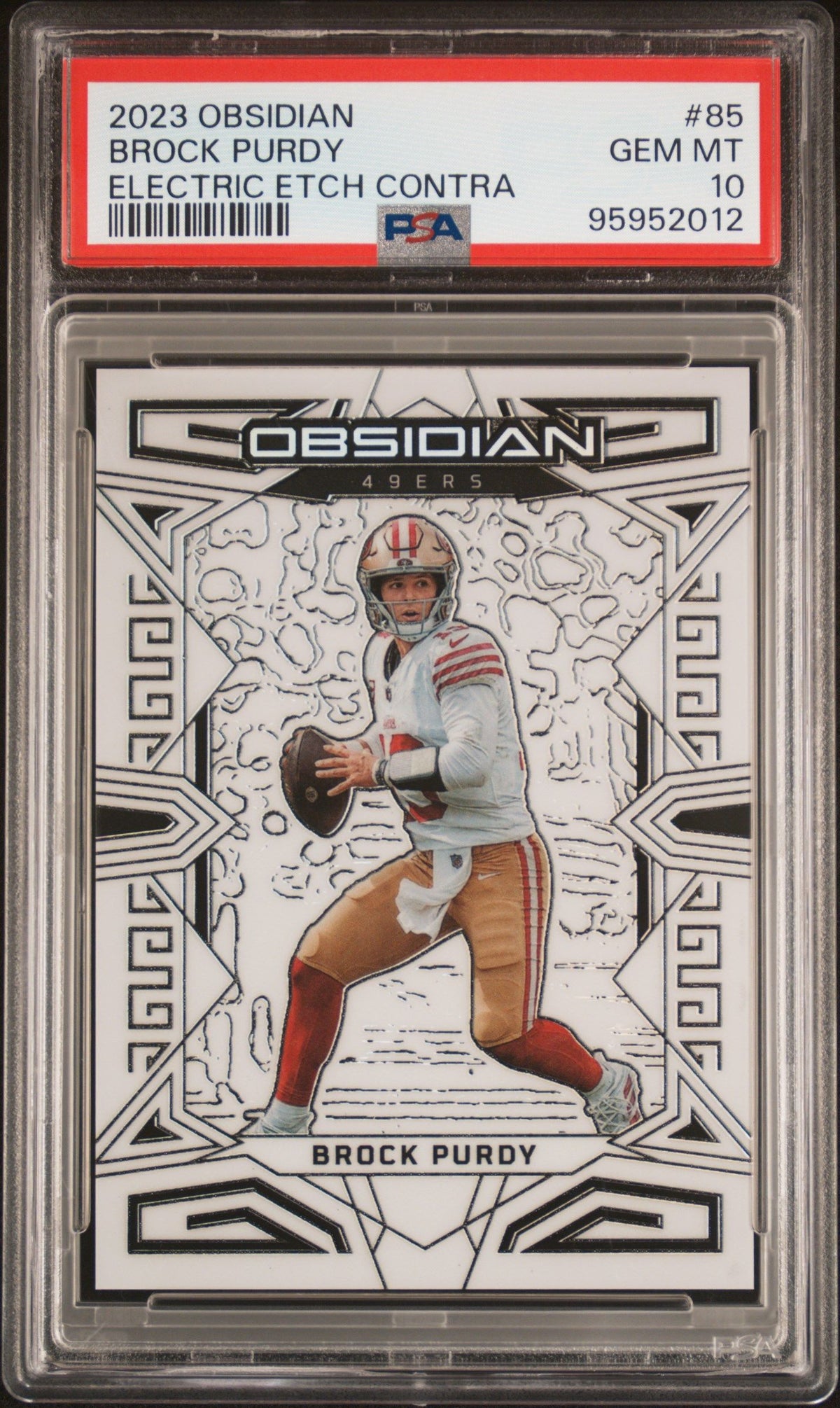 2023 Panini Obsidian Brock Purdy Electric Etch Contra PSA 10