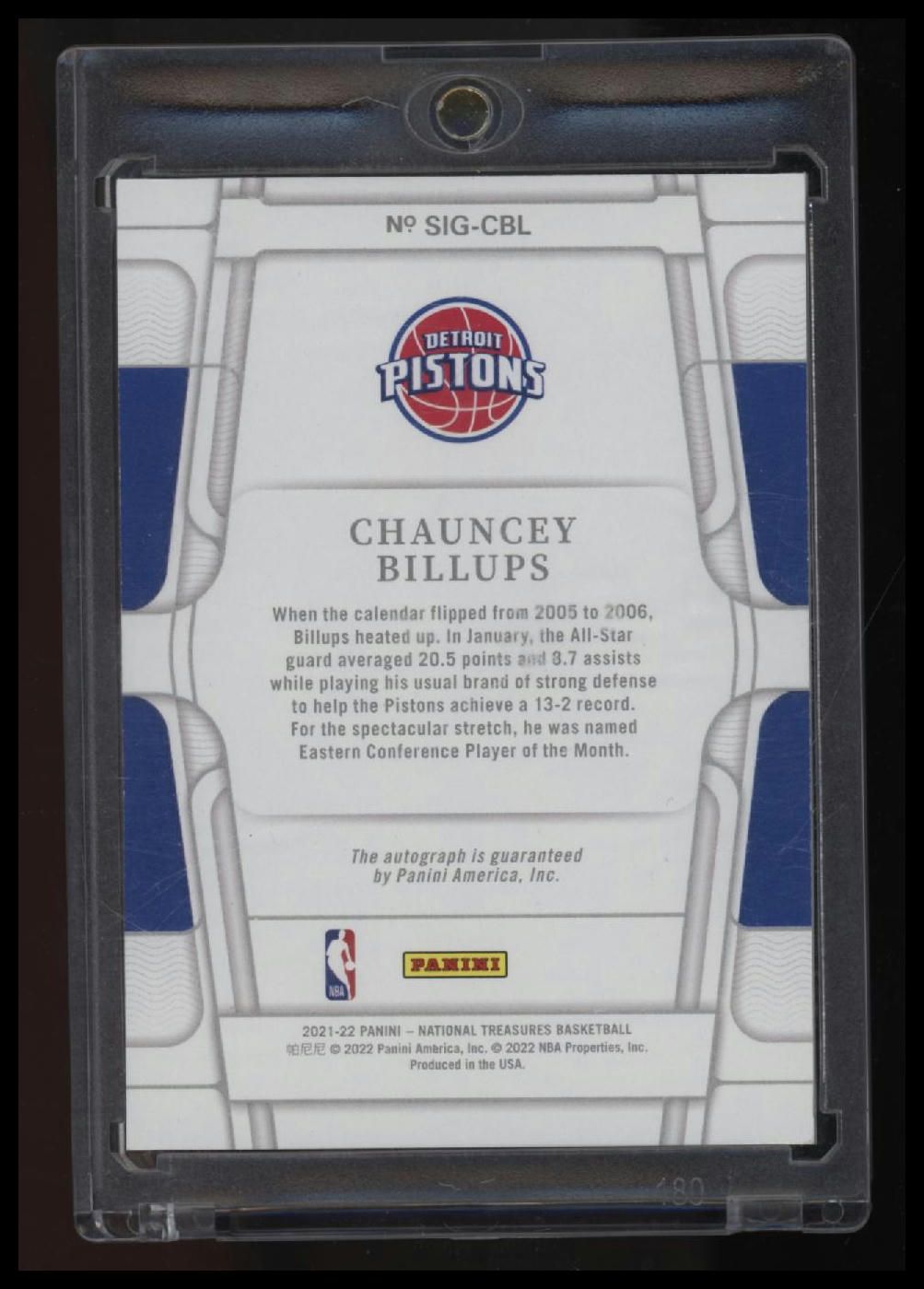 2021-22 Panini National Treasures Chauncey Billups Signatures #/49