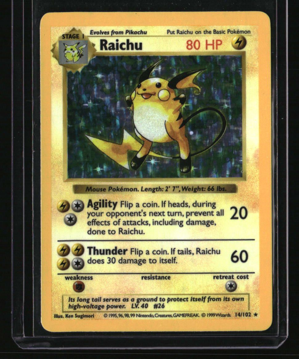 Base Set (Shadowless) Raichu Holo LP 10001255