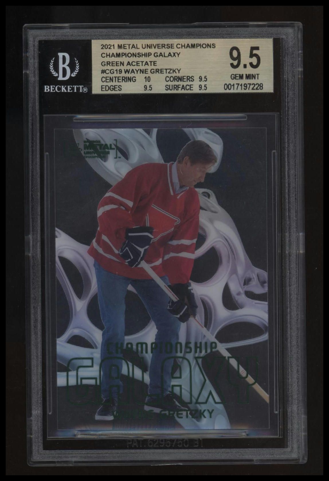 2021 Metal Universe Championship Galaxy Green Acetate Wayne Gretzky BGS 9.5