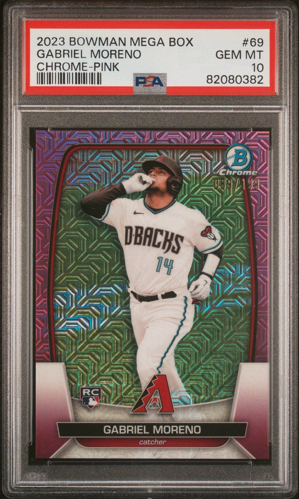 2023 Bowman Mega Box Chrome #69 Gabriel Moreno Chrome-Pink PSA 10