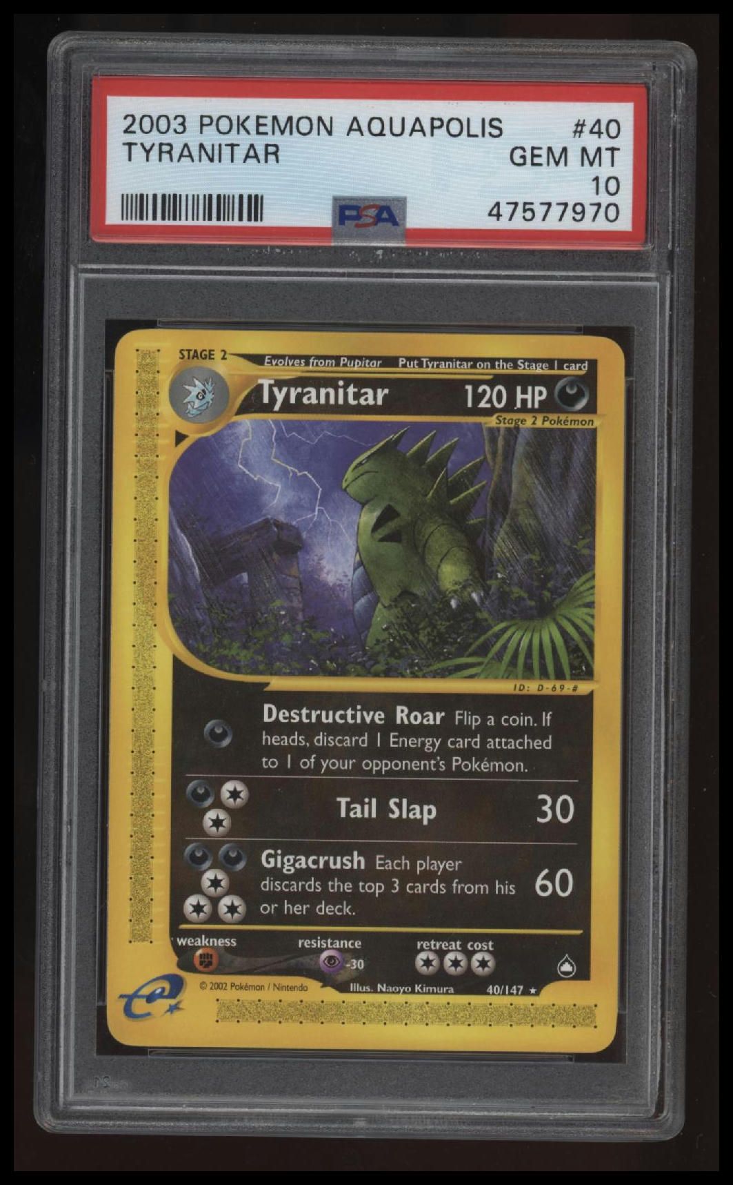 2003 Pokemon Aquapolis Tyranitar PSA 10 47577970