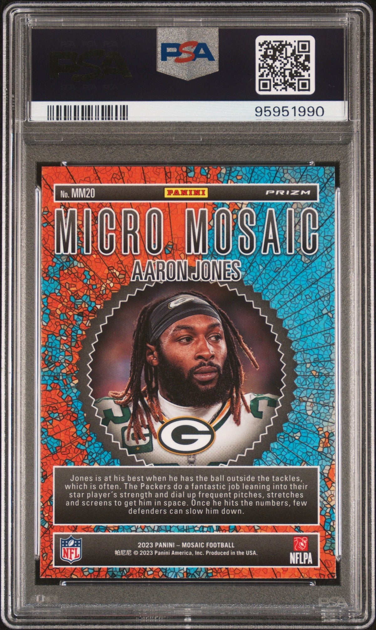 2023 Panini Mosaic Micro Mosaic Aaron Jones PSA 10