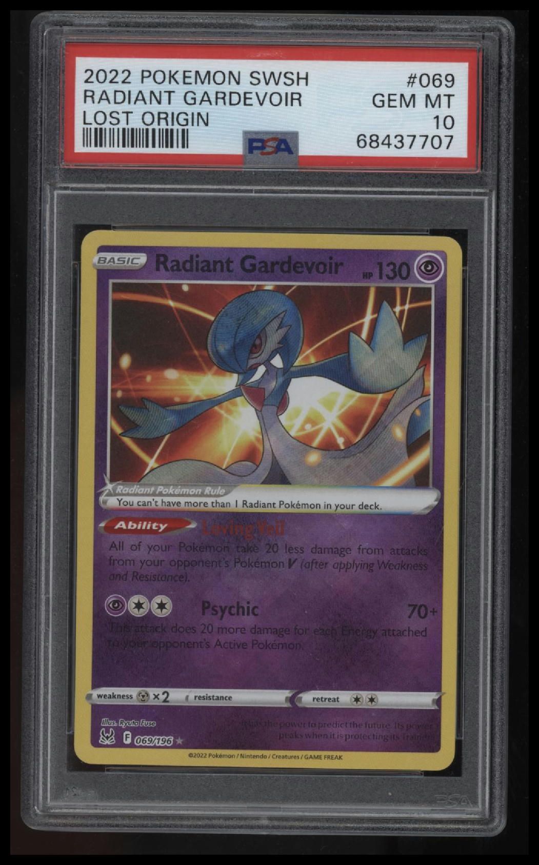 2022 Pokemon Sword &amp; Shield Lost Origin Radiant Gardevoir PSA 10 68437707