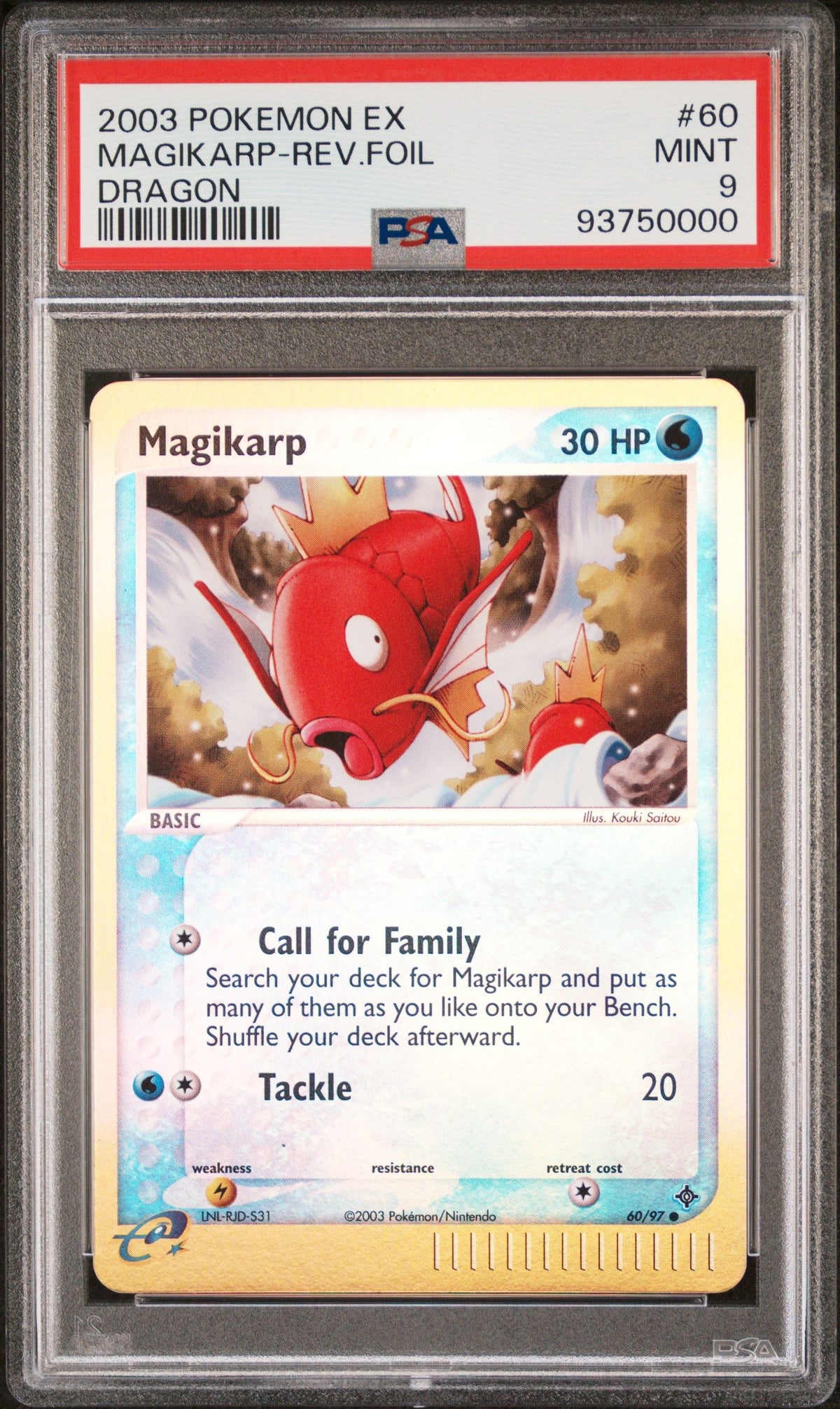 2003 Pokemon Ex Dragon Magikarp-Rev.Foil Dragon PSA 9