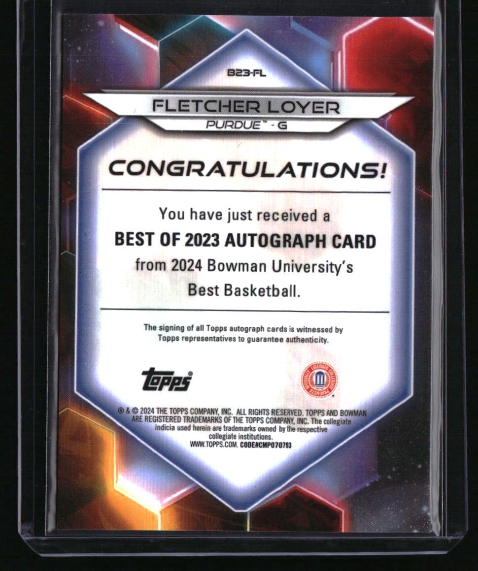 2023-24 Bowman University Best Fletcher Loyer Auto Geometric Red Refractor #/10