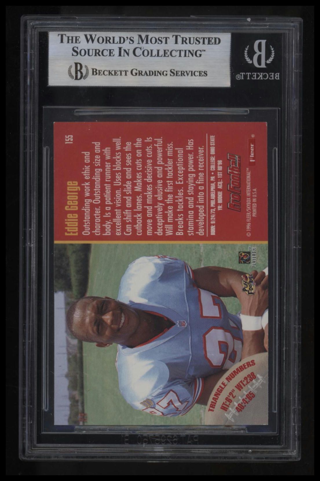 1996 Fleer Eddie George RC BGS 8.0