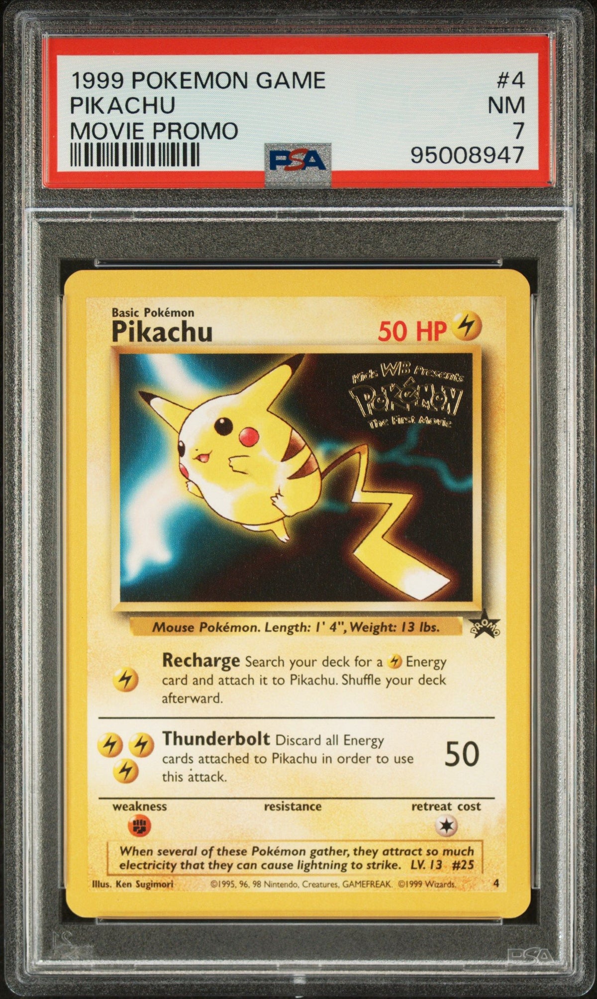 1999 Pokemon Game Movie Pikachu Movie Promo PSA 7