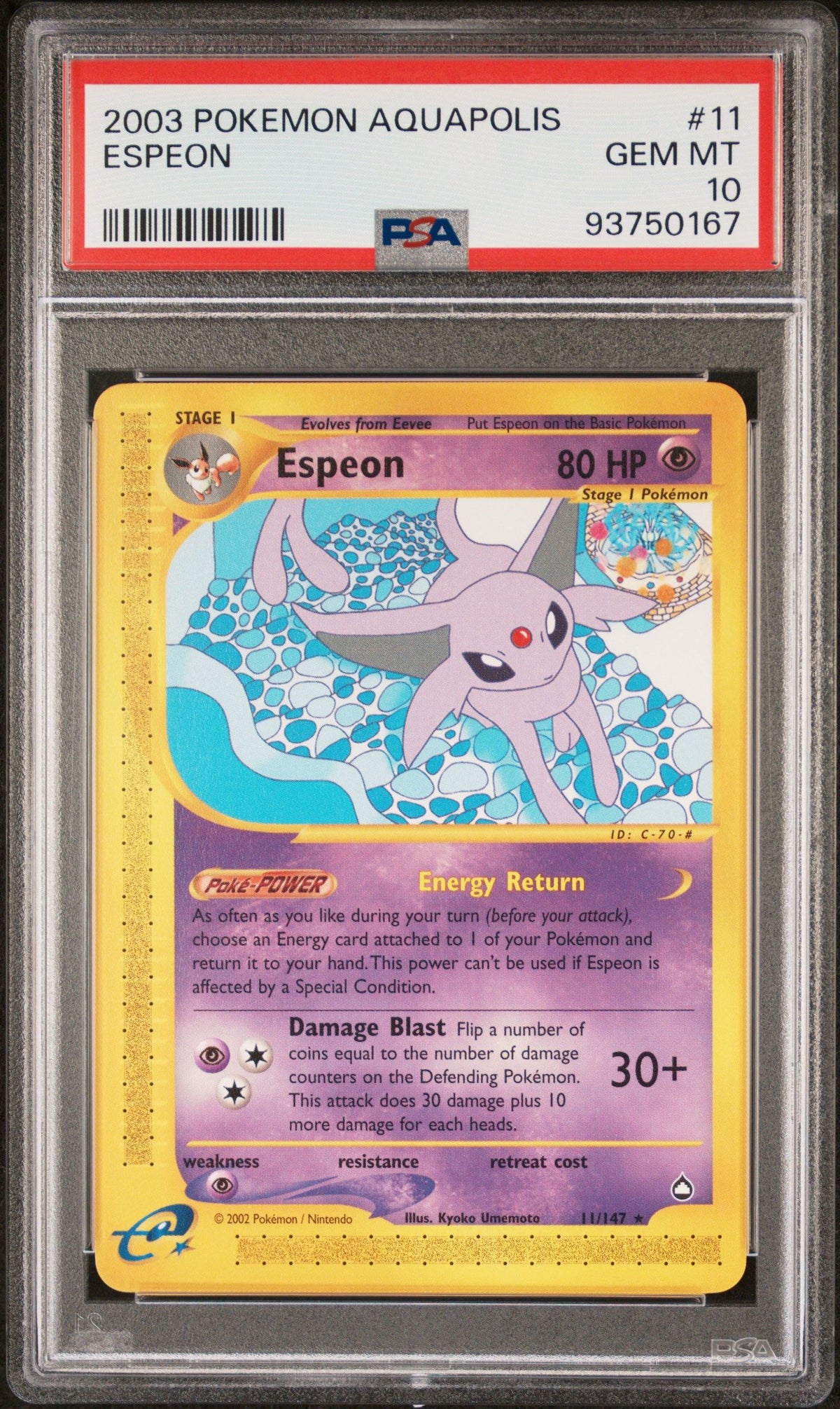 2003 Pokemon Aquapolis Espeon PSA 10