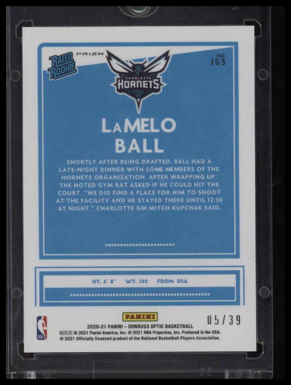 2020-21 Donruss Optic LaMelo Ball Black Velocity #/39