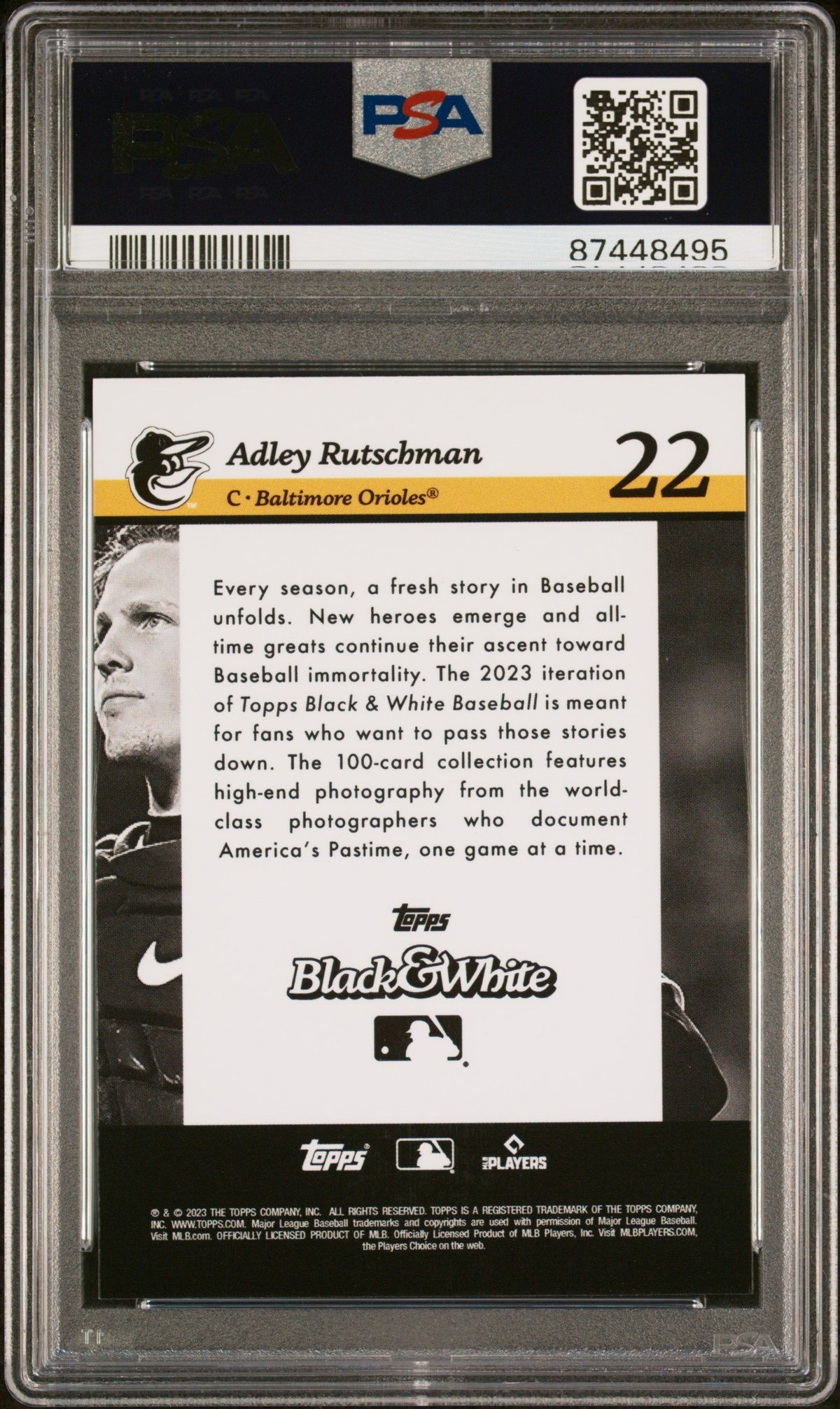 2023 Topps Black And White Adley Rutschman Sepia Filter PSA 8