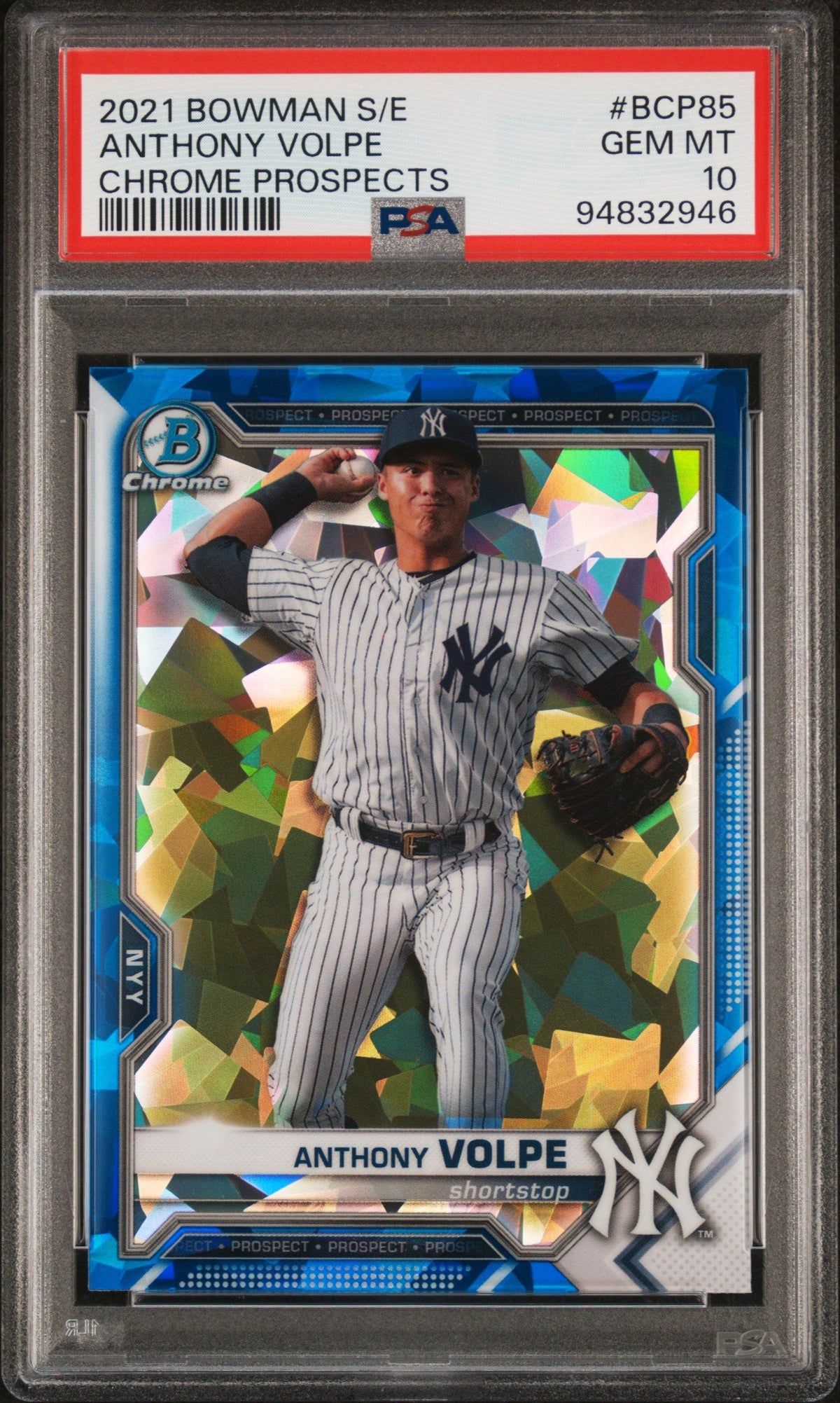 2021 Bowman Sapphire Edition Anthony Volpe Chrome Prospects PSA 10