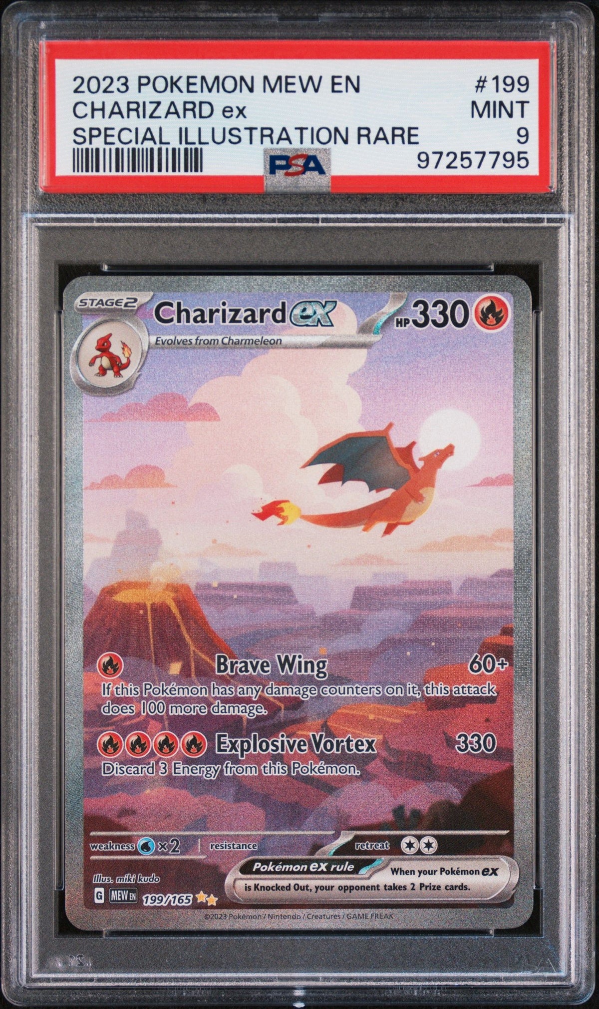 2023 Pokemon Mew En-151 Charizard Ex Special Illustration Rare PSA 9