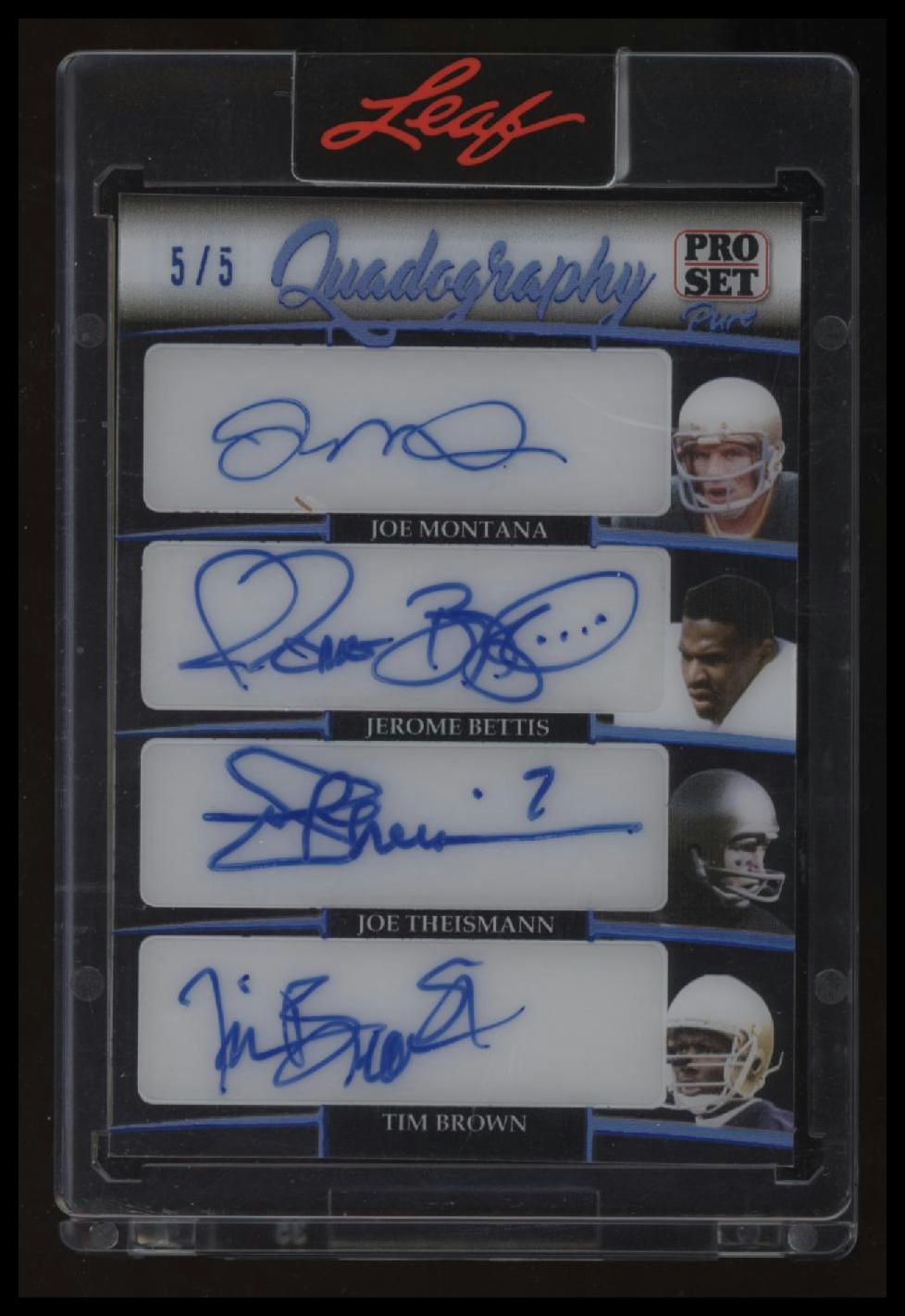 2023 Pro Set Pure Montana/Bettis/Theismann/Brown Quadography Platinum /5