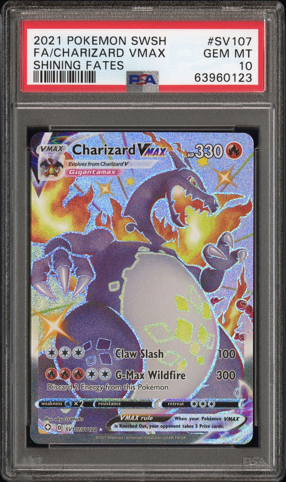 2021 Pokemon Sword &amp; Shield Shining Fates Fa/Charizard Vmax Shining Fates PSA 10