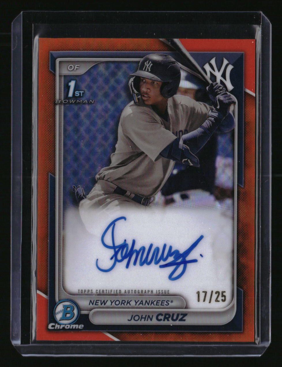 2024 Bowman Chrome John Cruz Orange Refractor Auto #/25