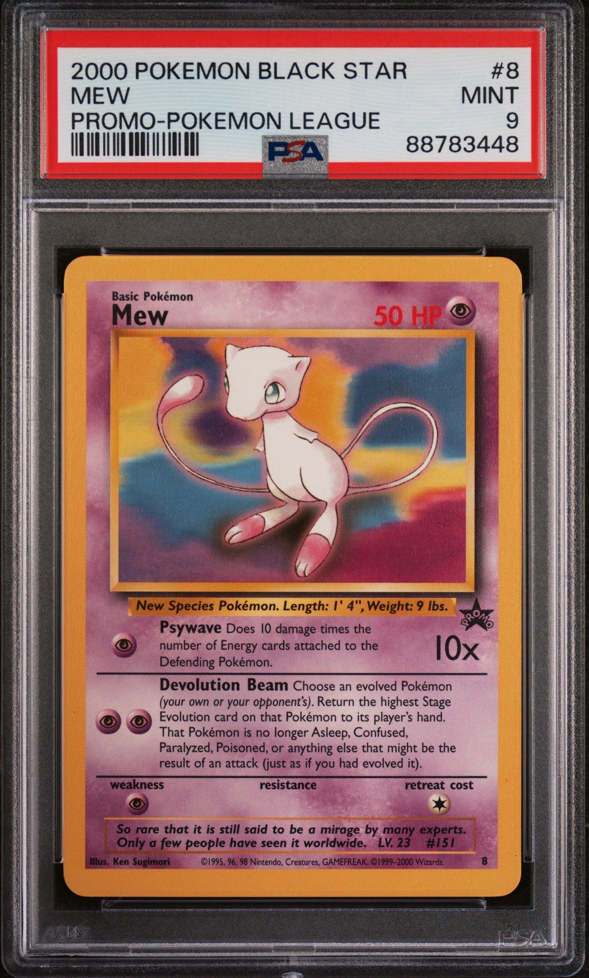 2000 Pokemon Promo Black Star Mew Promo-Pokemon League PSA 9 88783448