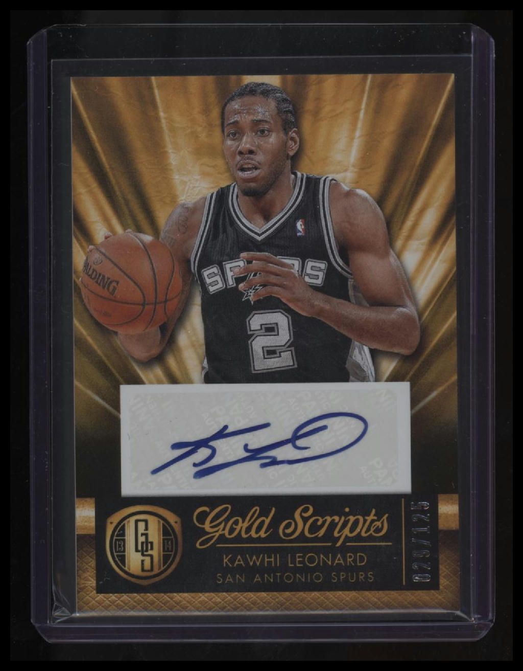 2013-14 Panini Gold Standard Kawhi Leonard Gold Scripts #/125