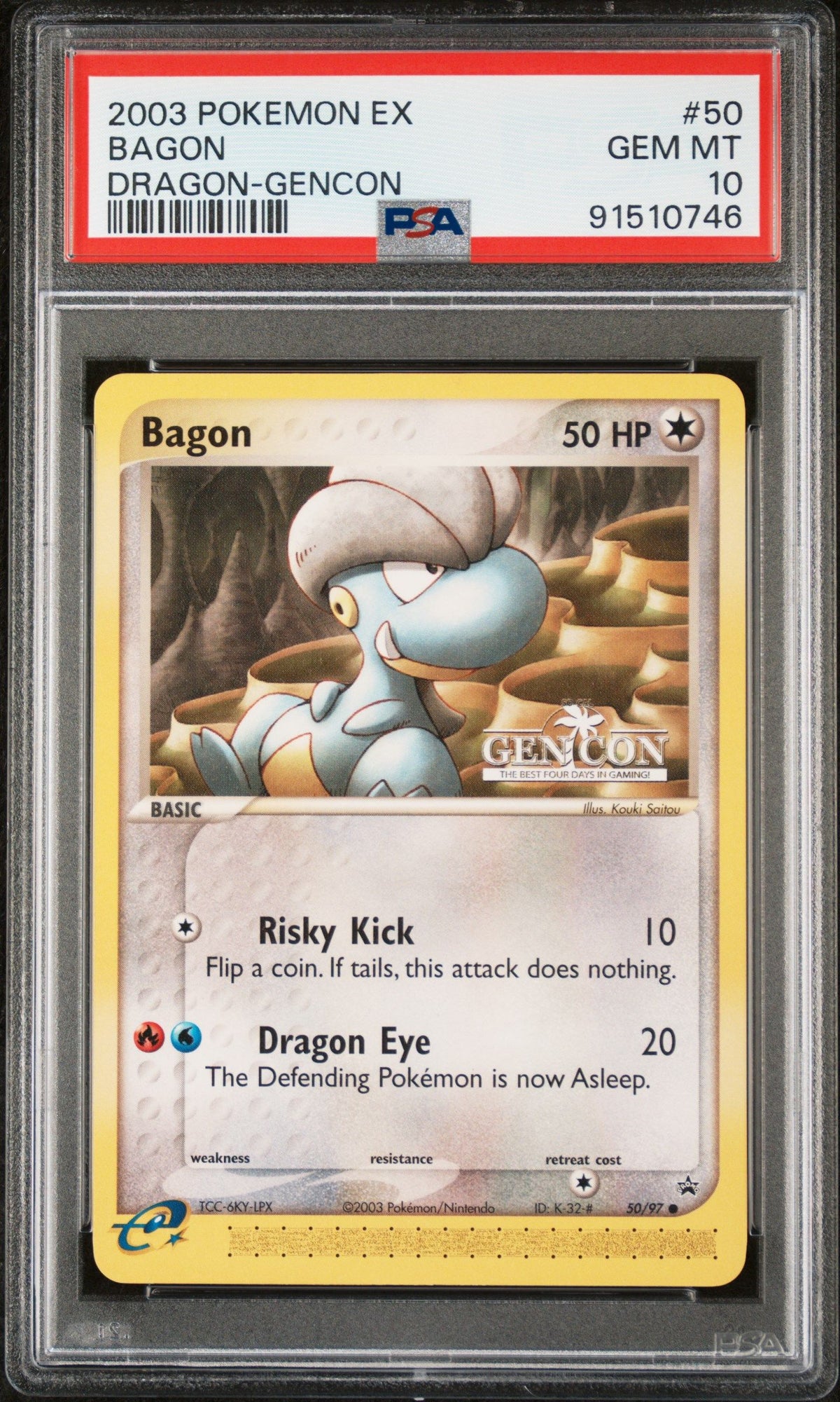 2003 Pokemon Ex Dragon Bagon Dragon-Gencon PSA 10