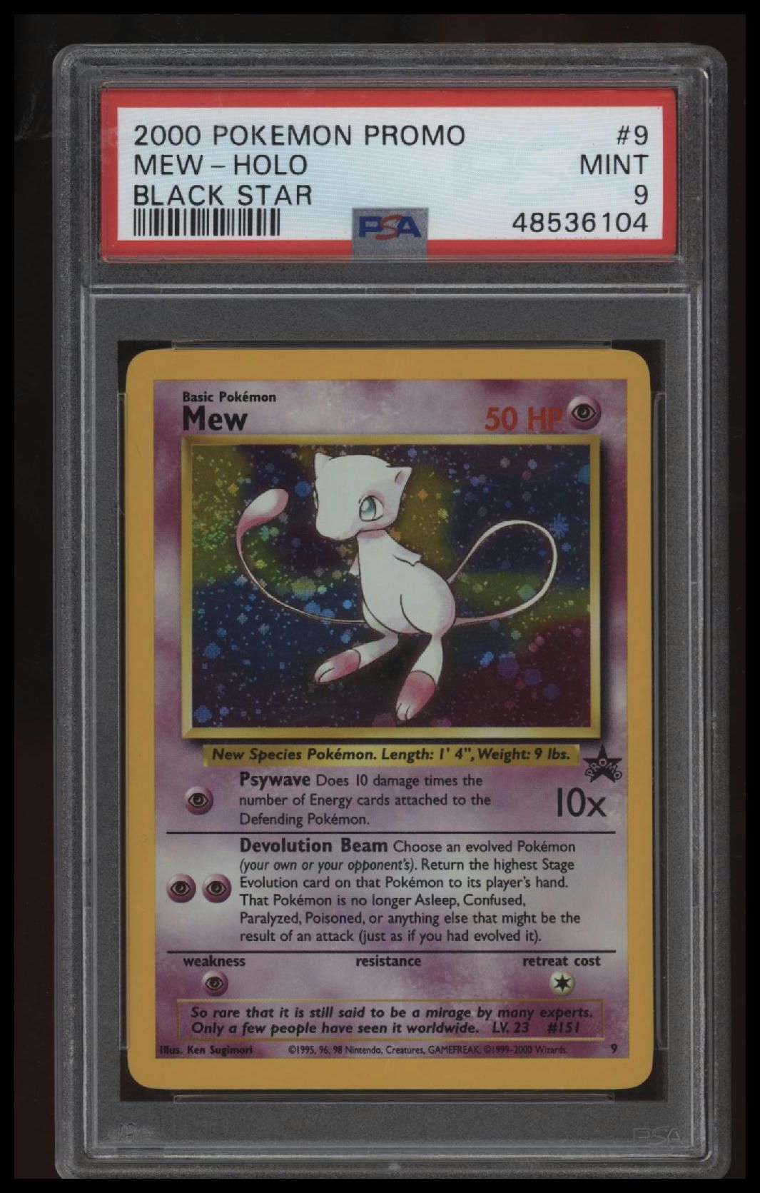 2000 Pokemon Promo Black Star Mew-Holo Promo-Pokemon League PSA 9