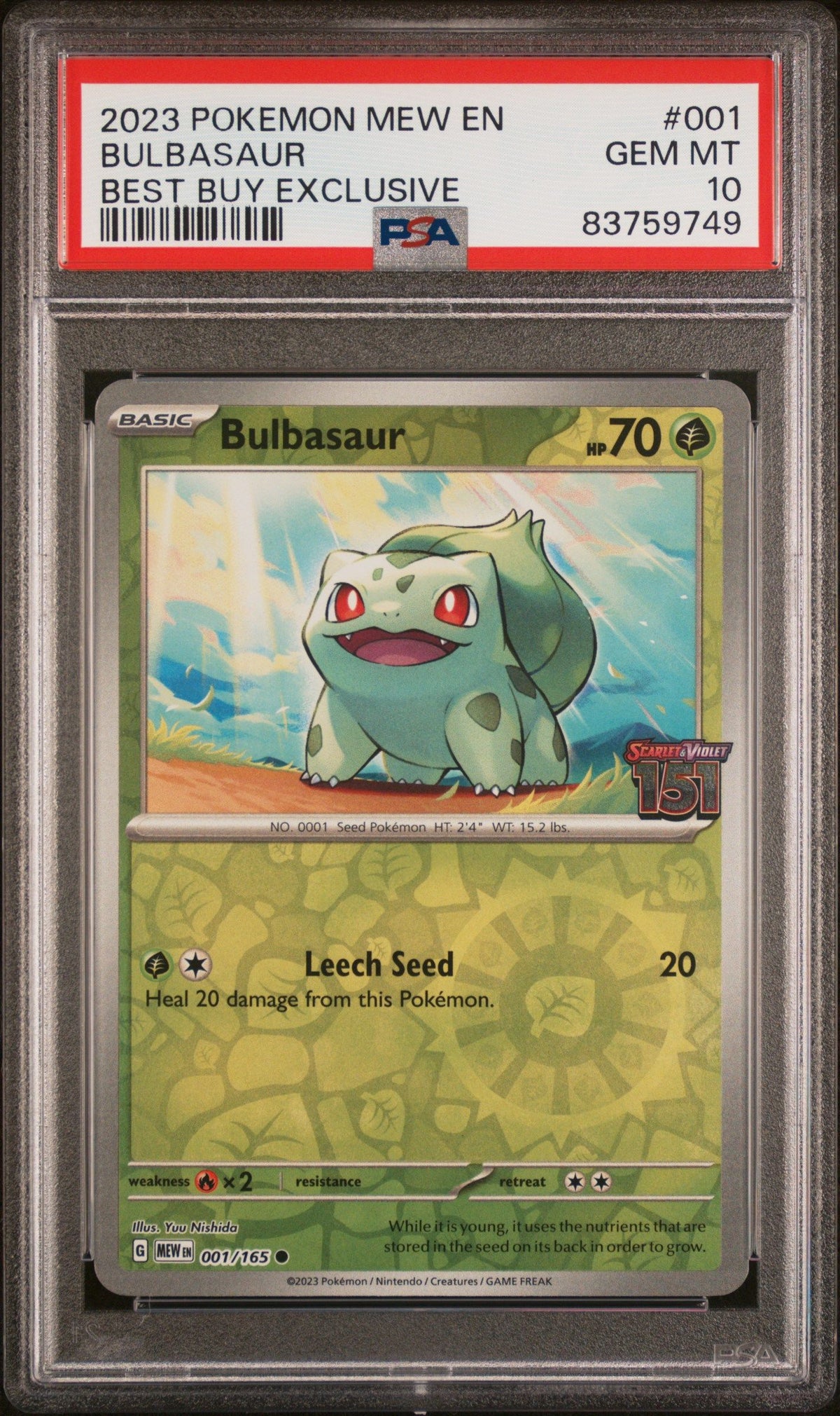 2023 Pokemon Bulbasaur Best Buy Exclusive PSA 10 83759749